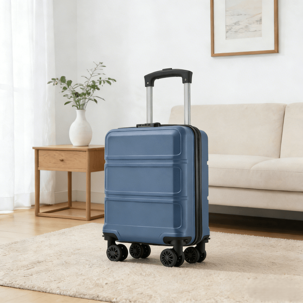 KONO Maleta Rígida de 15 Pulgadas ABS+PC con Ruedas Giratorias Extraíbles, Maleta de Mano Ligera