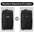 1 bolsa de viaje plegable de gran capacidad - Ligera, portátil, tela Oxford - Ideal para camping, senderismo, viajes familiares, eventos deportivos, escapadas de fin de semana, compras, mudanzas, con ruedas (negro)