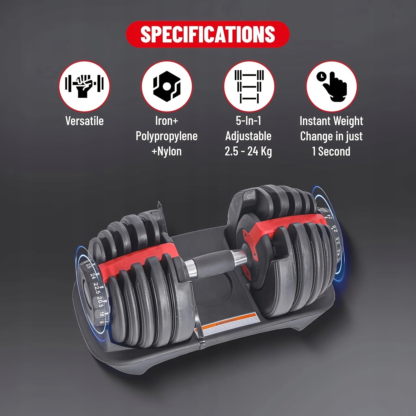 Pesas Ajustables 5 en 1 Antideslizantes, Equipo de Fitness para Entrenar Músculos de Brazos