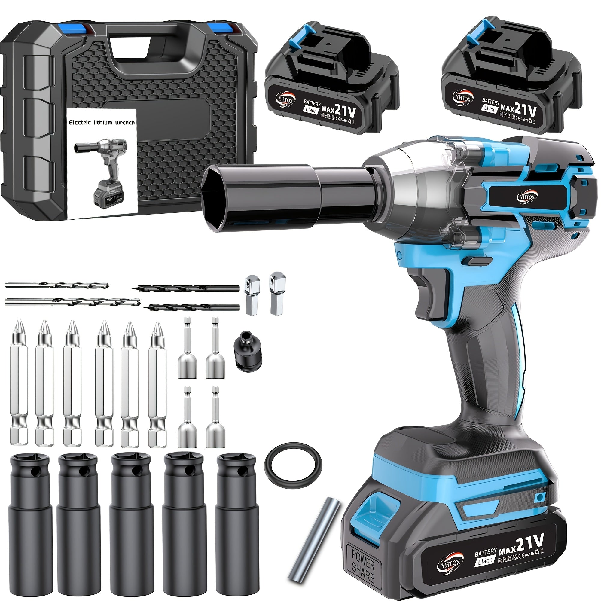 Llave de impacto inalámbrica sin escobillas portátil | Automoción, ruedas y reparaciones