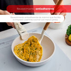 Bergner Click&Cook Batería de cocina 10 Pzs Mango extraíble, 3 Sartenes, 2 Cazos, Tapas y Utensilios Aluminio revestimiento antiadherente