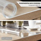 Mantel Protector con PVC de 2mm - Ancho 90cm - Mantel de Vidrio Suave Transparente Resistente a Arañazos y Agua, Protector de Mesa Fácil de Limpiar, Papel de Mesa Duradero para Cocina, Comedor, Restaurante, Oficina y Hogar - 90X90cm, 90X100cm, 90X110cm, 9