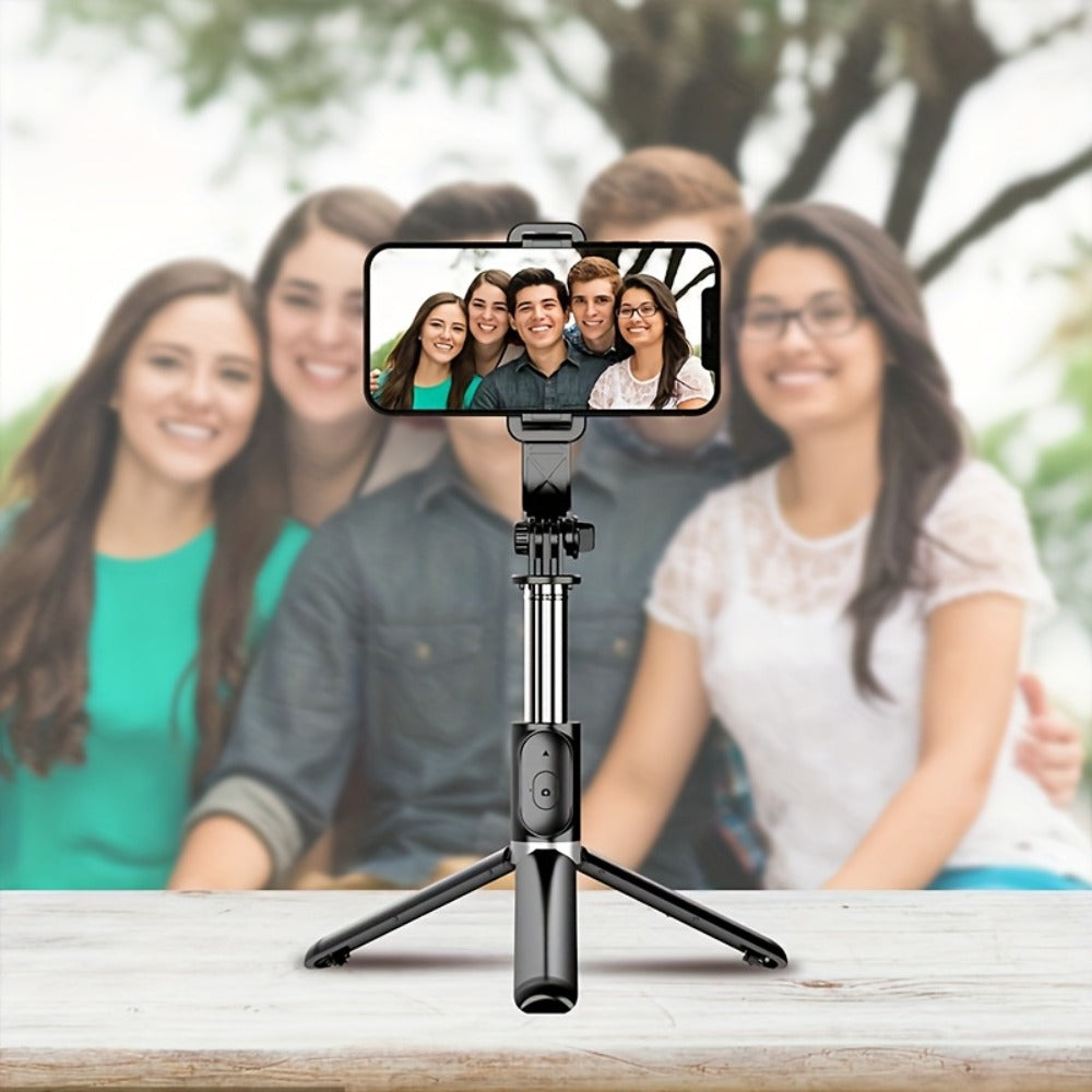 Palo Selfie Retráctil Profesional de 101.6 cm, Trípode de Suelo para Transmisiones en Vivo, con Control Remoto Inalámbrico, Rotación de 360°, Diseño Estable Anti-vibración. Ideal para Vlogs de Viajes y Exteriores para Transmisiones en Vivo. Compatible con
