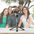 Palo Selfie Retráctil Profesional de 101.6 cm, Trípode de Suelo para Transmisiones en Vivo, con Control Remoto Inalámbrico, Rotación de 360°, Diseño Estable Anti-vibración. Ideal para Vlogs de Viajes y Exteriores para Transmisiones en Vivo. Compatible con