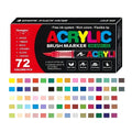 Rotulador de 72 colores con punta de pincel suave para roca, madera, lienzo, piedra, vidrio y cerámica - Punta no compactante para una aplicación suave - Perfecto para manualidades, regalos navideños y proyectos de arte, Arte P