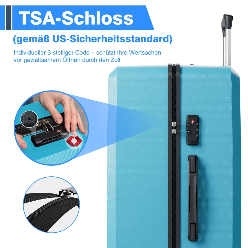 Juego de 5 piezas de equipaje, juego de viaje para trolley de negocios y viajes, cerradura TSA, ruedas de 360°