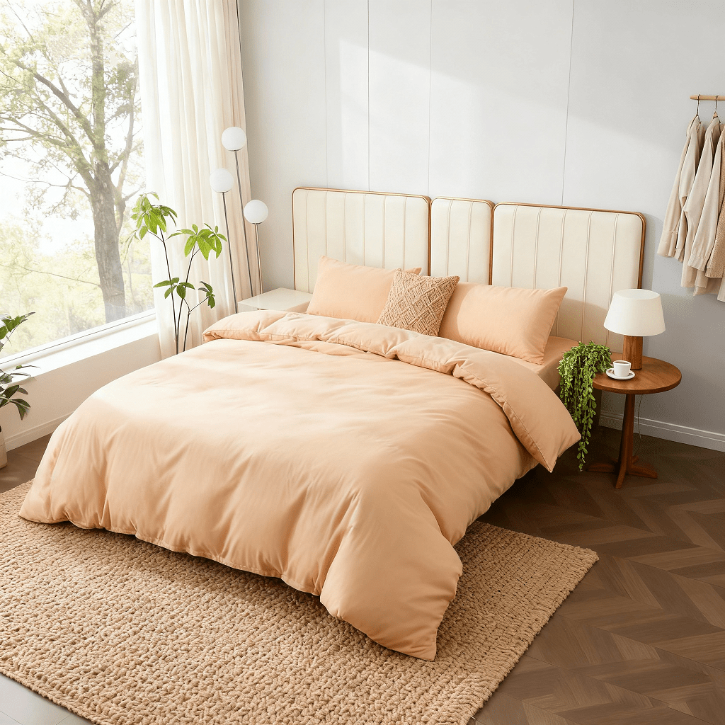 Juego de funda nórdica para cama 90-180 | Poliéster microfibra Incluye 1 funda de edredón y 1 funda de almohada (50×75 cm). Diseño liso, elegante y versátil. La funda de edredón puede utilizarse como colcha o sábana