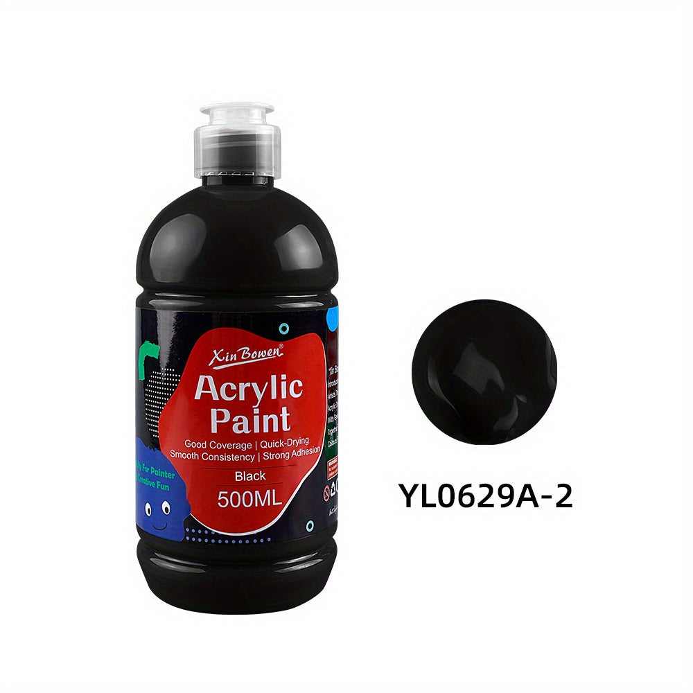 Pintura acrílica prémium de 14 colores en botellas de 500 ml, consistencia espesa y cobertura opaca para trabajo de estudio, bocetos al aire libre, pintura sobre lienzo, murales de pared y manualidades (artistas, estudiantes, aficionados)