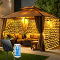 Guirnalda de luces solares de 330 LED 3*3 - 8 modos, control remoto, energía solar, uso durante todo el año, 0 facturas de electricidad, duradera - Perfecta para jardín exterior, patio, gazebo, fiesta, festival, boda, decoración navideña