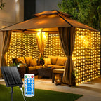 Guirnalda de luces solares de 330 LED 3*3 - 8 modos, control remoto, energía solar, uso durante todo el año, 0 facturas de electricidad, duradera - Perfecta para jardín exterior, patio, gazebo, fiesta, festival, boda, decoración navideña