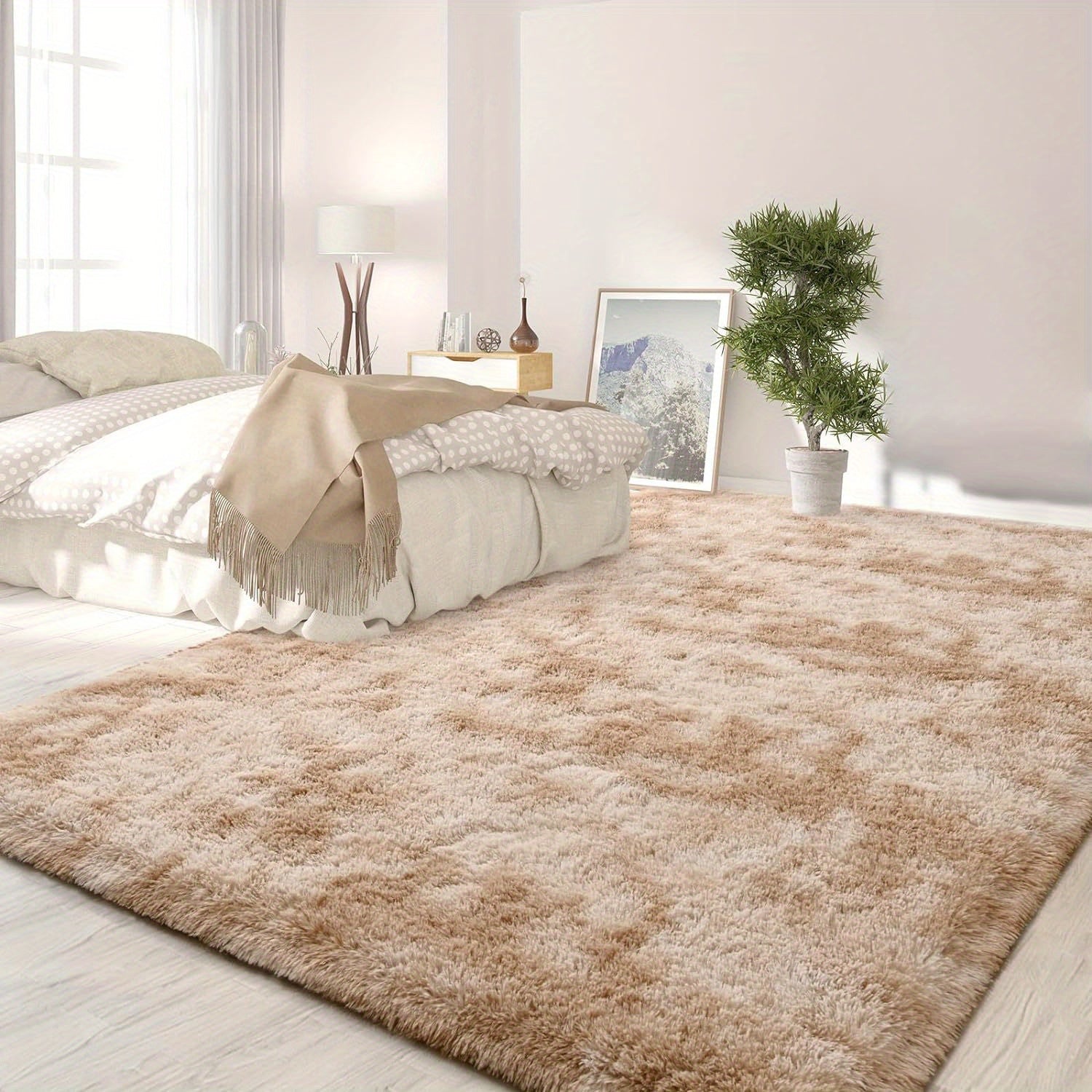 1 alfombra suave de felpa, alfombra de felpa antideslizante, alfombra suave de felpa para mesita de noche, alfombra tie-dye para sala de estar, decoración del hogar, alfombra para dormir mascotas, alfombra para dormitorio y sala de estar, decoración de la