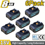Paquete de 1/2/4/6/8 Batería BL1850B de 8.0Ah + Cargador DC18RC de 3A para baterías Makita de 18V 14.4V-18V BL1850 BL1830 BL1860 BL1840 y cargador DC18RD DC18RC DC18SF DC18RCT DC18RF, solo cargador o solo batería