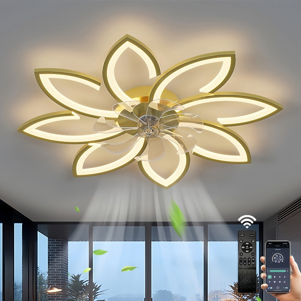 Ventilador de techo con iluminación para dormitorio y sala de estar | 66W y control remoto