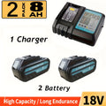 Pack de baterías de 8 Ah con cargador doble | Herramientas compatibles de 14,4 a 18 V