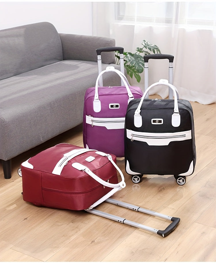 Maleta de Viaje Plegable de Gran Capacidad, Bolso de Viaje para Exteriores, Maleta con Ruedas, Bolso Unisex con 4 Ruedas Univer y Asa Retráctil, Maleta Ligera, Robusta y Duradera