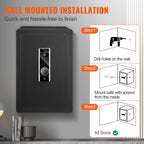 VEVOR Seguro, 2.2 pies cúbicos Caja Fuerte para el Hogar, Caja de Seguridad de Acero con Huella Digital, Teclado Digital y 2 Llaves, Caja Fuerte con Bolsa Grande a Prueba de Fuego, Protege Efectivo, Oro, Joyas, Documentos, 15.8x13x23.6 pulgadas