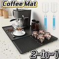 Alfombrilla de Café de Silicona 2 en 1 con Bordes Elevados y Diseño Antideslizante - Fácil de Limpiar, Duradera 59.94cm X 40.13cm para Máquinas de Café, Ideal para Uso en el Hogar y la Oficina, Accesorios para Barra de Café, Regalo Perfecto para Amantes d