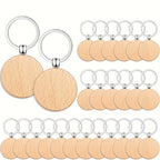 100 Llaveros de Madera Natural | Llaveros en Blanco Grabados con Anillos de Metal, Material de Madera Artesanal Color Caqui Clásico, Ideal para Regalos de Pascua, Día de San Valentín, Día de la Independencia, Carnaval, Llaveros Lindos, Diseño Fácil, Super