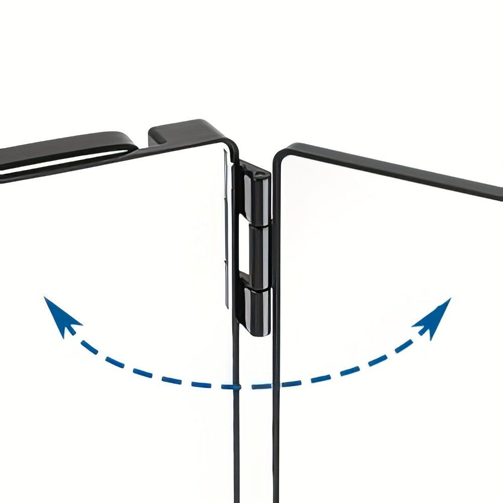 Espejo de tocador plegable de 3 secciones, vista ajustable de 360 grados, ganchos telescópicos, vidrio templado de 30X19 cm, marco de ABS, portátil y plegable para corte de pelo, peinado, afeitado
