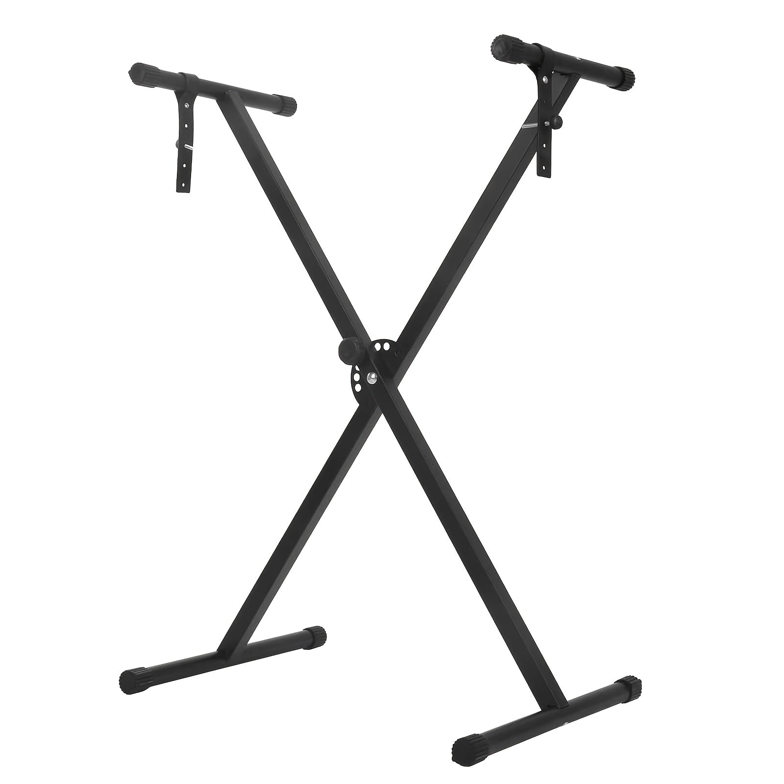 Soporte para teclado ajustable en altura de 49 cm a 97 cm, plegable tipo X con doble refuerzo para teclados y pianos digitales (barra fija)