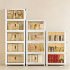 Armario plegable de 5/4/3 niveles, el contenedor de cocina, caja de almacenamiento grande de doble apertura, accesorios para gabinetes, muebles con cubierta y ruedas, armario grande para guardar ropa, snacks, libros, contenedor plegable para el hogar, la