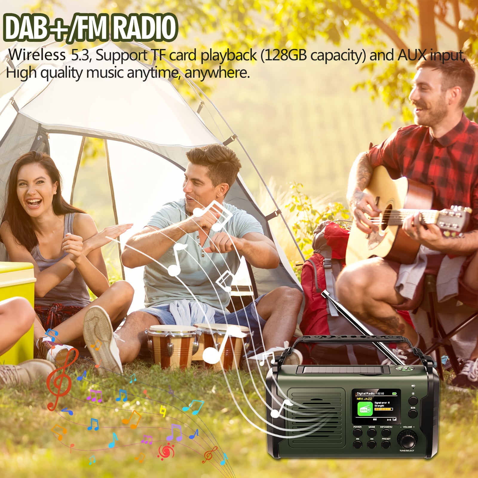 Radio de emergencia portátil | Camping supervivencia y cortes de energía