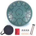 Tambor de lengüetas de acero de 12 pulgadas con 11 notas, completo con mazos de tambor, una bolsa de transporte y palillos de notas para terapia del sonido, meditación y yoga