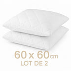 KGS Lote de 2 Cojines Cerrados 60X60Cm con Espuma Viscoelástica, Cojín Cuadrado Anti-Acaridos y Anti-Alérgico PROMOLINGE