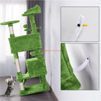 Costoffs Poste para Rascar de Gatos de 138 cm, Árbol Resistente con Pelota de Juego y Cueva para Gatos, Torre de Rascado y Escalada para Gatos, Casa para Gatos