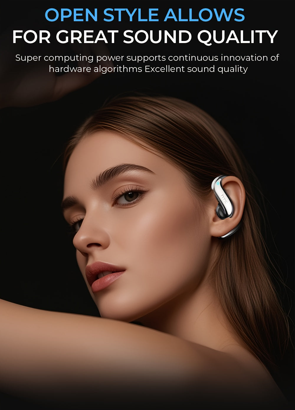 Auriculares Bluetooth | Auriculares inalámbricos de traducción con IA HTC NE23, compatibles con traducción en tiempo real entre 135 idiomas, con