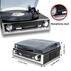 Tocadiscos | Tornamesa de vinilo, tocadiscos con altavoz incorporado, 3 velocidades, fonógrafo vintage de transmisión por correa, radio FM