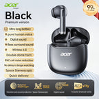Auriculares Bluetooth | [Producto oficial auténtico de Acer] Auriculares inalámbricos TWS OHR617 con graves profundos, sonido estéreo, batería de