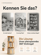 Librerías y estanterías | Torre de estantería giratoria 360°, diámetro grande de 46 cm × altura de 160 cm, librero giratorio de 3/4/5 niveles