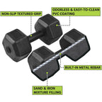 Juego de 2 Mancuernas Costoffs, Mancuernas de Hierro Fundido Hexagonales para Aeróbica, Gimnasia y Entrenamiento de Fitness