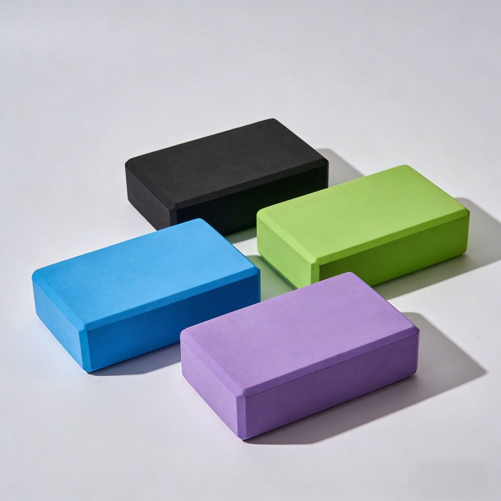 4pc - Bloque de yoga de alta densidad - ladrillo de soporte sólido de yoga negro / Rosa / verde / morado / negro, ladrillo de yoga universal para hombres y mujeres, ladrillo de yoga ligero de 500g, adecuado para fitness, baile, estiramiento, peso ligero,