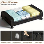 Caja de Almacenamiento Bajo la Cama con Ruedas 1/2 - Organizador Antipolvo de Gran Capacidad para Ropa de Cama, Ropa y Artículos Varios, Diseño Extraíble con Ruedas para Fácil Acceso, con Asas, Plegable, Solución de Almacenamiento Bajo la Cama