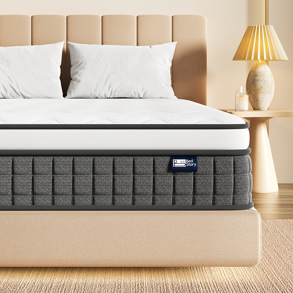 Colchón de resorte de bolsillo Bedstory H3/H4 - 20 cm de alto, espuma y funda transpirable, aislamiento de movimiento y soporte de la postura corporal