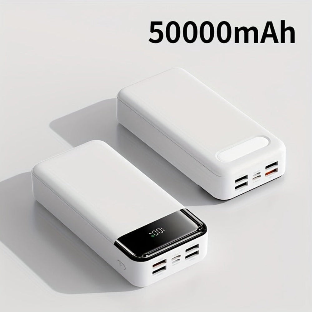 Power Bank de Gran Capacidad de 50000mAh con Pantalla LED de Energía y Carga Rápida de 22.5W - Luz para Camping al Aire Libre, Adecuado para iPhone, Android y Dispositivos Digitales, Regalo de Vacaciones