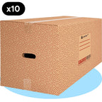 Pack 10 Cajas Carton para Mudanzas y Almacenaje Ultra Resistentes con Asas