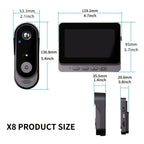 1 Timbre de video inteligente sin varillas, videoportero bidireccional con visión nocturna por infrarrojos, grabación con un toque y comunicación de audio bidireccional. Ideal para vigilancia del hogar, villas y apartamentos. El regalo perfecto para perso
