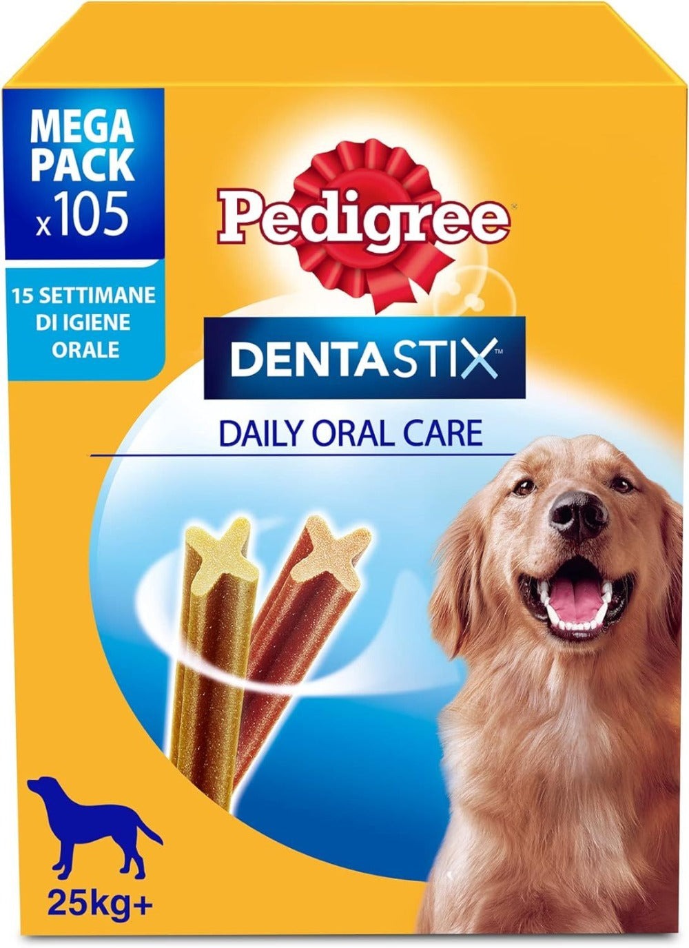 Pedigree Dentastix - Snack para la higiene Oral - 15 Paquetes de 7 Unidades (105 Unidades totales)