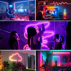 Tira de Luz LED RGB Neon de 30m/20m/15m/10m/5m con Sincronización Musical, Tira Flexible de 24V con Aplicación y Control Remoto, Tira de Luz Exterior IP"67", Ideal para Dormitorio, Habitación y Decoración Exterior