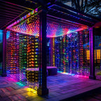 Guirnalda de luces solares de 330 LED 3*3 - 8 modos, control remoto, energía solar, uso durante todo el año, 0 facturas de electricidad, duradera - Perfecta para jardín exterior, patio, gazebo, fiesta, festival, boda, decoración navideña