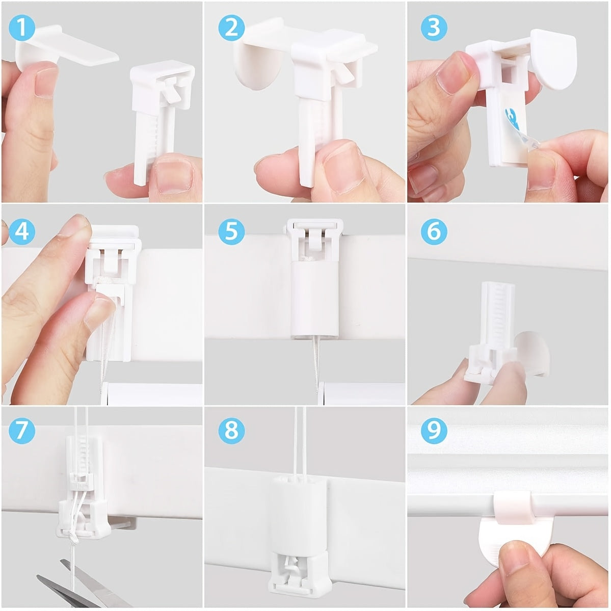 Estor enrollable | Persianas opacas plisadas con cordón Sekey para cubrir ventanas - Instalación sin taladro, estores enrollables de bloqueo con