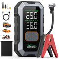 Arrancador de Coche 12000A con Compresor de Aire Inflador de Neumáticos Inalámbrico, Booster de Batería de 25000mAh con Pack de Batería Externa y Linternas LED, Caja de Arranque Automático de 12V para Todos los Vehículos de Gasolina o Diésel de 10.0L, Pan