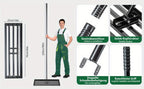 Rastrillo Nivelador de Césped Manual 76 X 25 Cm, Espátula para Césped de Jardín, Herramienta de Rastrillo de Arena Sin Esfuerzo con Mango de 229 Cm, Rastrillo para Jardín, Campo de Golf (Verde: 25*74.5*190cm; Plata: 35*75*190cm; Plata: 24.5*42.5*191cm Neg