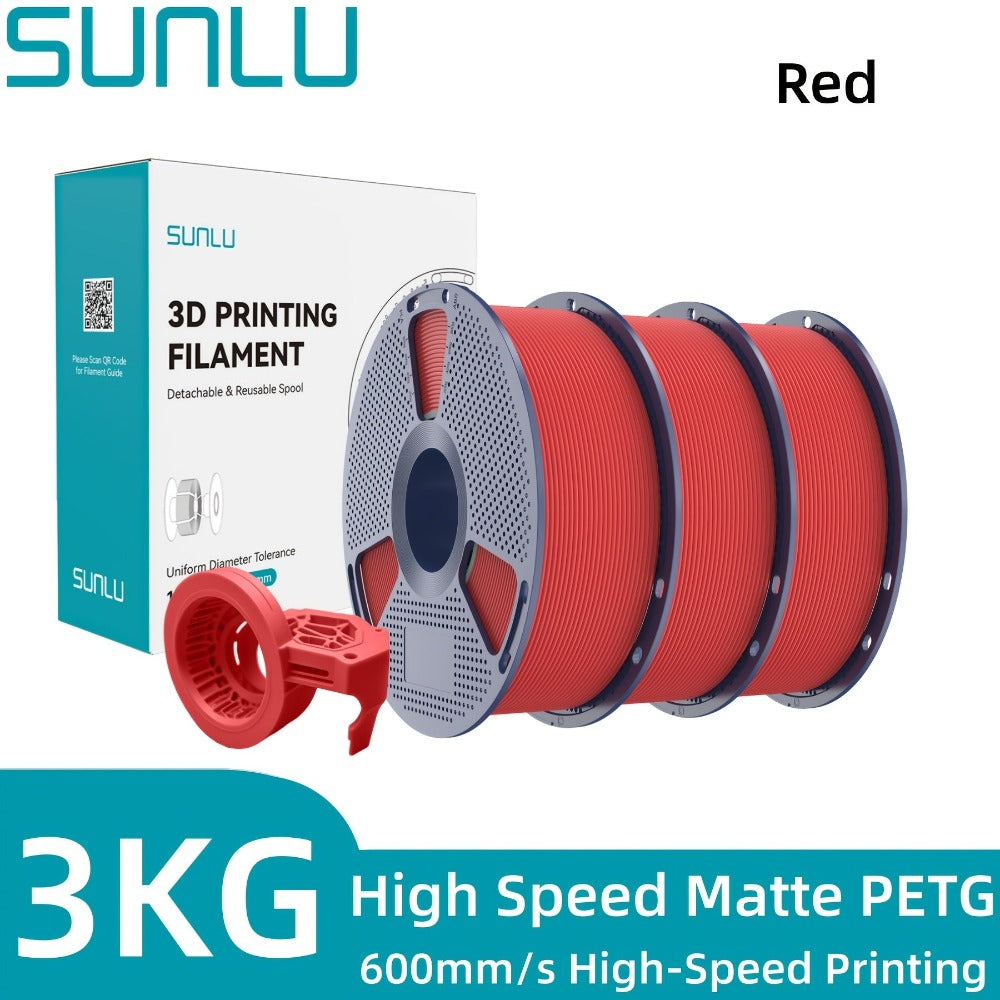 SUNLU Filamento PETG de Alta Velocidad, Filamento PETG para Impresión 3D, Menos Desprendimientos, Buena Adhesión de Capas, Alta Resistencia a la Tracción, Soporte para Impresión de Alta Velocidad de 50-600 mm/s, 3kg (6.6lbs)