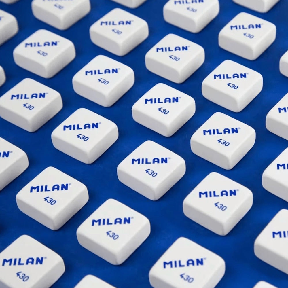 Pack 4 Gomas de Borrar MilanN 430 | Goma Suave Tipo Miga de Pan, Caucho Sintético, Borrado Limpio sin Manchas, Ideal para Colegio, Oficina y Dibujo