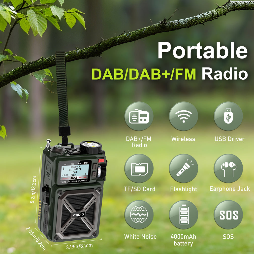 Radio solar de emergencia con manivela portátil inalámbrico | Camping, cortes de luz y emergencias