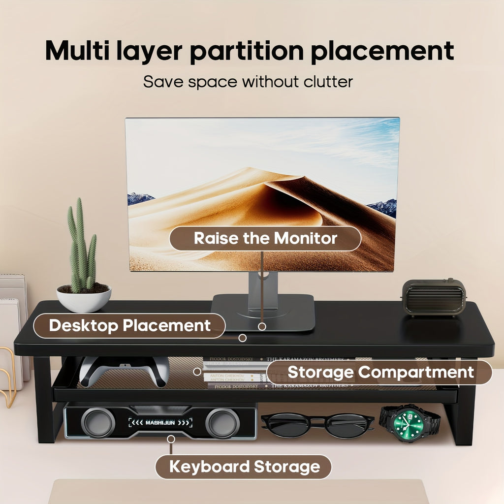 Soporte para portátil y monitor para escritorio oficina y teletrabajo | diseño funcional